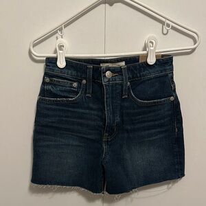 Madewell Blue Jean Shorts High-Waisted Raw Hem
